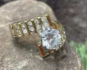 ✅Größe 7 Damen Premier Designs goldfarben & Strass Statement Ring Twist Wickeloptik - Bild 1 von 23