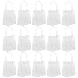 24 Pezzi Borsa Regalo Trasparente Shopping Bags con Manici Tote Riutilizzabile Bomboniera Festa - Foto 1 di 12