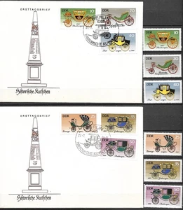 GERMANY (DDR) - 1976 "Historic Carriages" Two FDC's & MNH Complete Set !!! - Picture 1 of 1