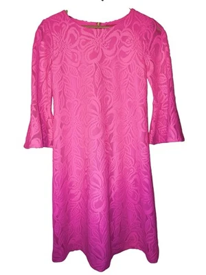 Vestido Lilly Pulitzer Ofelia XXS Prosecco Rosa Encaje Columpio Cambio Vestido Cremallera Foto 1 de 4