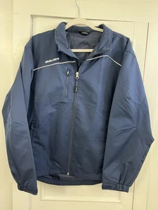 Bauer Team Kids Hockey Jacket Youth Size XL Navy Full Zip Vented Pockets - Picture 1 of 18