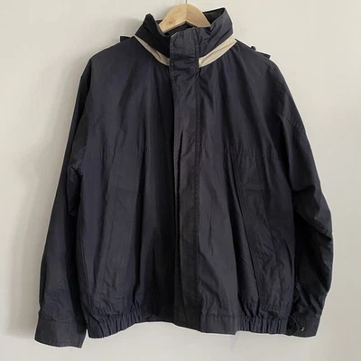 Rainforest RFT Jacket Mens Medium Navy Black Full Zip Bomber Jacket With Hood - Image 1 of 4