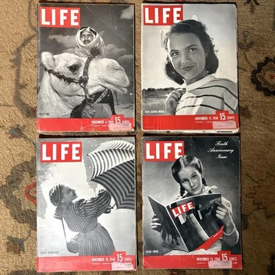 Life Magazine Vintage November 1946 Lot 4 Issues Full Month 1940’s WWII-Era Ads - Image 1 of 4