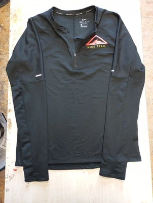 Men's Nike Running Dri-Fit Wind Trail Jacket Black M Half-Zip - Image 1 of 4