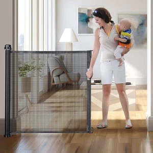 Retractable Baby Gate for Stairs 39" Tall 118" Wide Dog Gate for Doorways - Picture 1 of 9