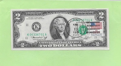 1976 ..UNCIRC $2  K 0633 6701 A .... FIRST DAY ISSUE STAMPED    APRIL 13, 1976 - Image 1 of 2