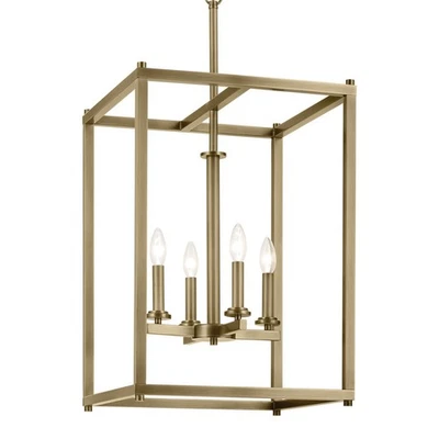 Colgante vela cónica Kichler 43998 Crosby 4 luces 16" W - latón Foto 1 de 4