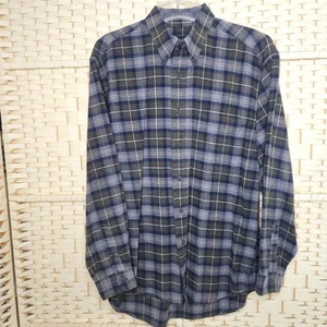 Camisa de franela a cuadros 100 % algodón Eddie Bauer vintage para hombre manga larga M - Imagen 1 de 8