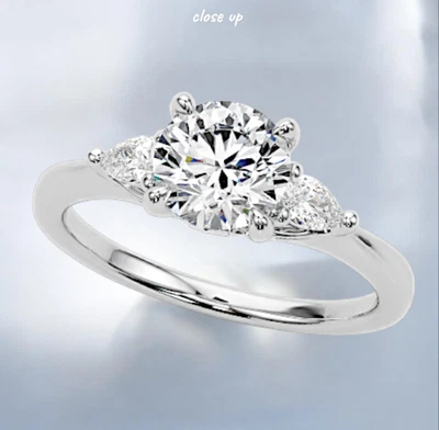 950 Platinum IGI Certified Lab Grown Diamond Engagement Ring 1.70 CT Round Cut - Image 1 of 4