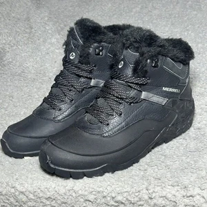 Botas con cordones Merrell para mujer 11 negras Aurora 6 impermeables aisladas para hielo - Imagen 1 de 15