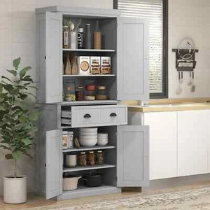 Kitchen Cabinet Larder Storage Tall Utility Pantry Cupboard Unit Shelves Drawer - Picture 1 of 11