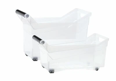 Set: Aufbewahrungsbox Box Kunststoffbox Lagerbox Regalbox mit Rollen, stapelbar - Bild 1 von 4