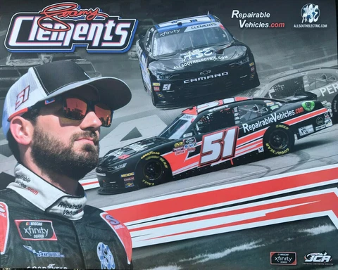 2019 JEREMY CLEMENTS REPAIRABLE VEHICLES #51 NASCAR XFINITY SERIES POSTCARD Cover