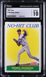 1991 Score Randy Johnson No-Hit Club #700 CGC 10 -Hall of Fame-Seattle Mariners - Picture 1 of 2