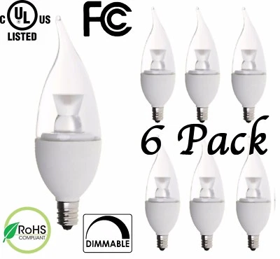 Bioluz LED 40W Candelabra Bulbs Dimmable LED E12 Base Flame Tip Candle Bulbs 5W - Image 1 of 4