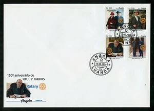 ANGOLA 2019 ROTARY INT'L 150th ANNIVERSARY OF PAUL HARRIS SET FDC - Picture 1 of 1