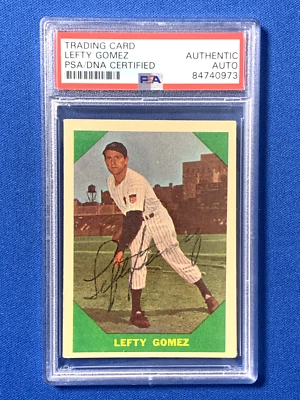 LEFTY GOMEZ HOF SIGNED 1960 FLEER CARD #54 NEW YORK YANKEES 5x WS CHAMP PSA DNA - Image 1 of 2