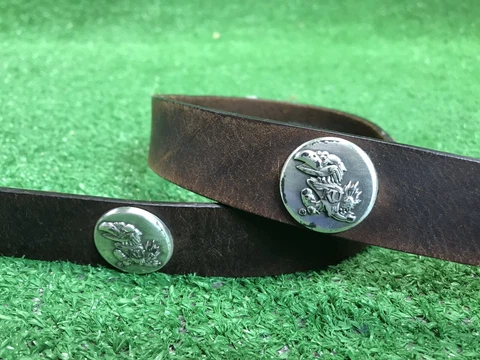 Vintage Kansas Jayhawks Hawks Brown Leather Concho Medallion Belt W 32” Belt Cover