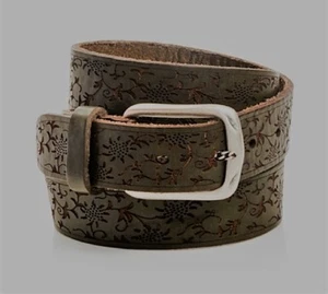 Italy Bruno Cenere Floral Pattern Belt $ 130.00 size 34 - Picture 1 of 2