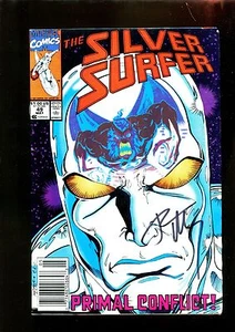 SILVER SURFER 49 NEWSSTAND (4.0) AUTO RON MARZ W/ COA MARVEL (s002) - Picture 1 of 2
