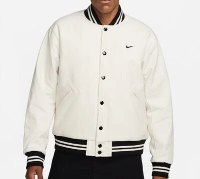 Nike Ropa Deportiva Lana Cuero Crema Bomber Chaqueta Universitaria Talla XXL FD7845-133 NUEVO CON ETIQUETAS Foto 1 de 4