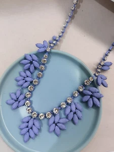 butterfly by Matthew  Williamson Lilac Purple Stone Crystal Statement Necklace - Picture 1 of 3