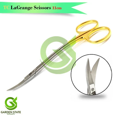 Tijeras quirúrgicas Lagrange vástago curvo hoja afilada cizalla médica supercorte TC Foto 1 de 2