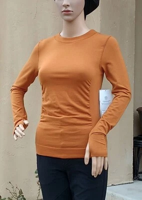 Top de manga larga de Athleta (Foresthill Ascent Top), talla XS, marrón cola de gato, nuevo con etiquetas Foto 1 de 4