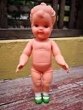 VTG RARE 1970s BABY GIRL SQUEAKY (Works) RUBBER TOY PLASTIC EYES MADE IN MEXICO 