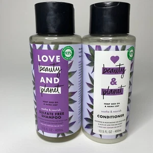 Champú y acondicionador Love Beauty and Planet aceite de semilla de cáñamo y hoja de nana 13,5 oz - Imagen 1 de 5