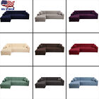 Thick Plush Velvet Corner Slipcovers L-Shaped Sofa Covers Sectional Couch Covers