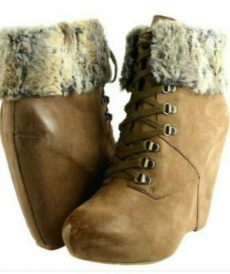 Boutique 9 Daphnea Nubuck Botas Plataforma com Cadarço no Tornozelo, Novo Sem Caixa EUA Tamanho 6.5 - Imagem 1 de 4