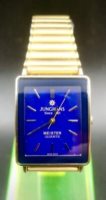 Reloj de cuarzo unisex vintage Junghans desde 1861 MEISTER. Bonito con cara azul. Foto 1 de 4