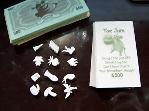 Shrek Operation Game Replacement Pieces 12 Complete Set Parts 24 Cards Money