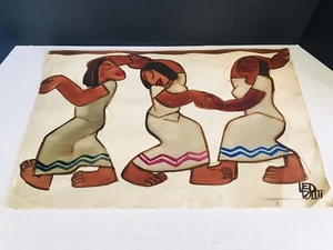 Vintage Leo Politi Three Women Dancing Signed Watercolor on Paper 13" x 20" - Picture 1 of 8