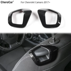 Cubierta de manija de respaldo de asiento de fibra de carbono 2 piezas para Chevrolet Camaro 2017-2021 - Imagen 1 de 12