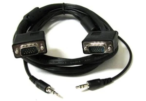 4 Pack - 10Ft SVGA 3.5mm M Male to Male Cable Audio for Monitor TV - Picture 1 of 2