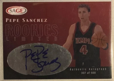 Pepe Sanchez Temple Basketball Sage Rookie Autograph Card Auto /500 John Chaney - Image 1 of 2