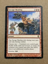 MTG Savage Beating Darksteel Red Rare Magic The Gathering HP 2004 67/165