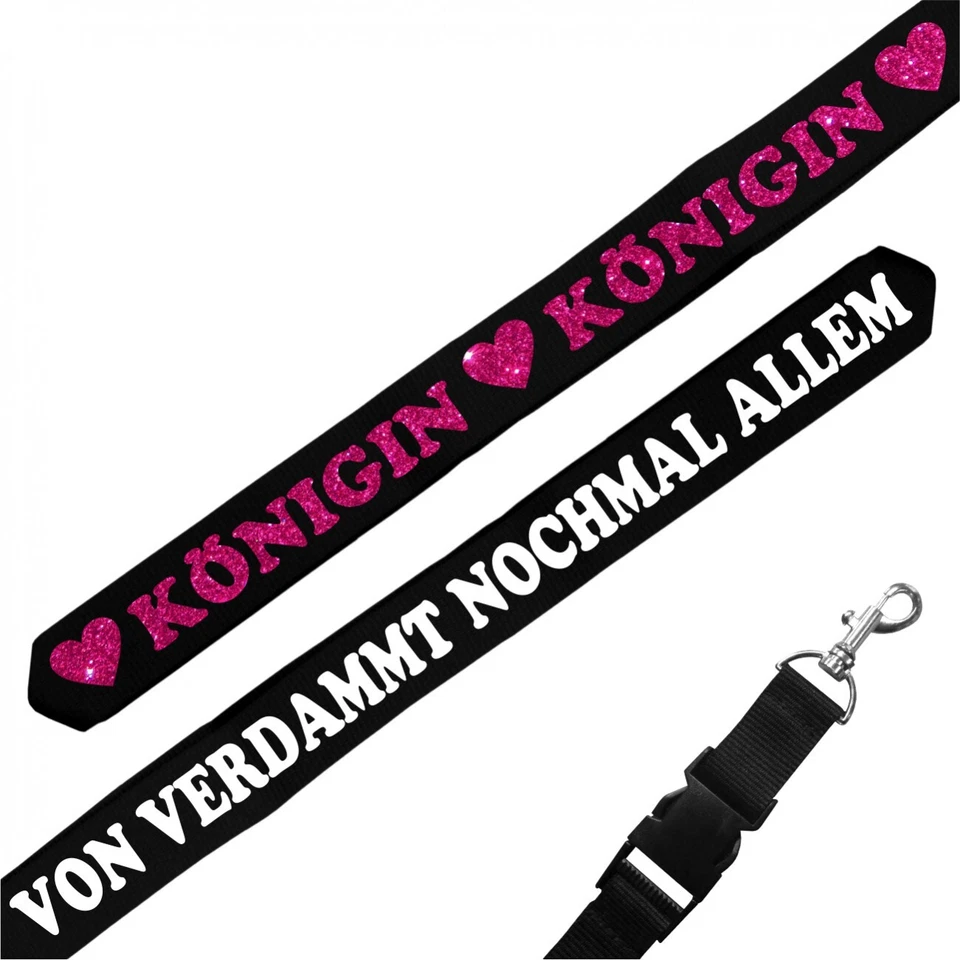 SPAß KOSTET Schlüsselband lang lanyard KÖNIGIN von allem frauen sprüche girls spruch queen