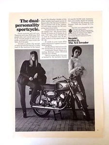1968 Suzuki X-5 Invader Motorcycle Print Ad - Picture 1 of 2