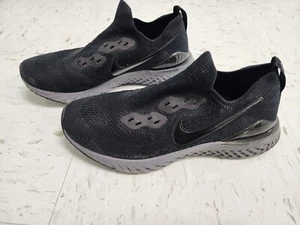 Nike Epic React Flyknit 2 Men's Size 8.5 Triple Black Shoes Sneakers BQ8928-001 - Picture 1 of 7