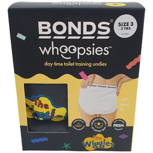 BONDS The Wiggles Whoopsies NEW Boys Toilet Potty Training Undies Black Size 3 - Picture 1 of 8