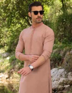 Shalwar Kameez pakistano misto ruggine da uomo di Monark&Co - Foto 1 di 4