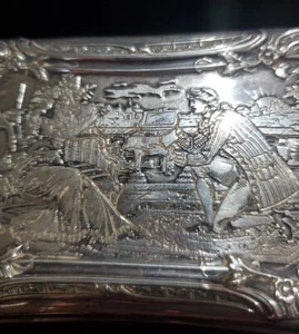 Antike Sterling Silber Schmuck Schmuckschatulle mit Fuß verziert viktorianischer Prinz - Bild 1 von 23
