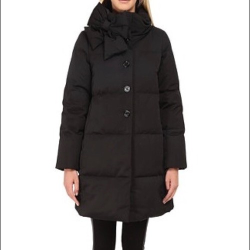 KATE SPADE BLACK BOW WARM PUFFY WOMEN DOWN COAT JACKET