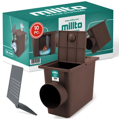 10x Millto™ Rainwater Drain Side Gutter Drain Rain Gutter Yard Drain - Image 1 of 4