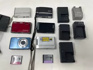 Lot Of 6 Sony Cyber-shot Cameras DSC-W230, DSC-T100, DSC-T50, DSC-T70, DSC-T90 - Picture 1 of 11