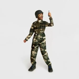 Kids Army Solider Camouflage Jumpsuit Halloween Costume - 4-7 Small #3799 - Picture 1 of 6