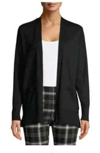 Time and Tru Women's Open Front Cardigan Women's Sweater Black size S(4/6)#MOD - Picture 1 of 2